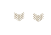 Urban Design Triple Chevron 925 Sterling Silver Earrings studded with CZ